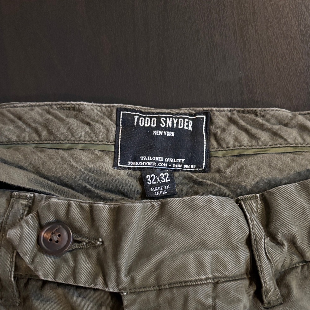 Todd Snyder Olive Chinos 32x32